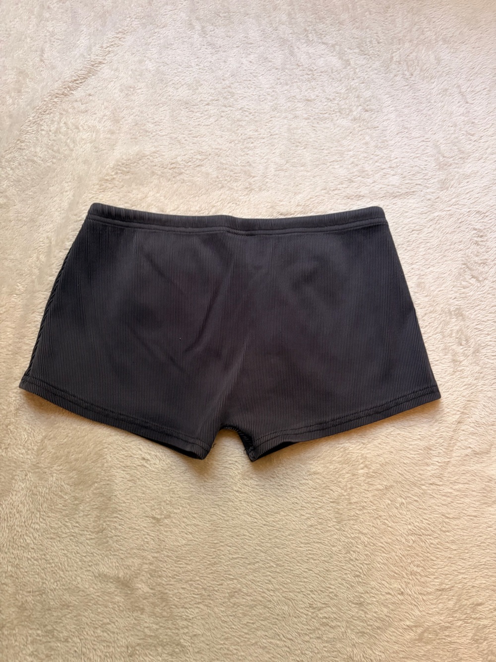 California Sauvage Black Ribbed Swim Coverup Shorts Sleek Poolside Layer View 4